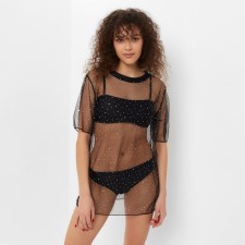 Female Separate swimsuit with tunic minku color black, size 42