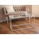 Table Journal loft with glass, 941x488x488, white muar/glass colorless