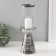 Ceramics candlestick, glass for 1 candle "Zebra Grevi" d = 8 cm silver 10x10x29.5 cm