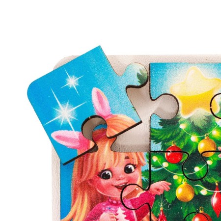 New Year's puzzle wooden “New Year! Dress the Christmas tree "-3