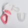 Nibbler for feeding, with silicone mesh, pink color
