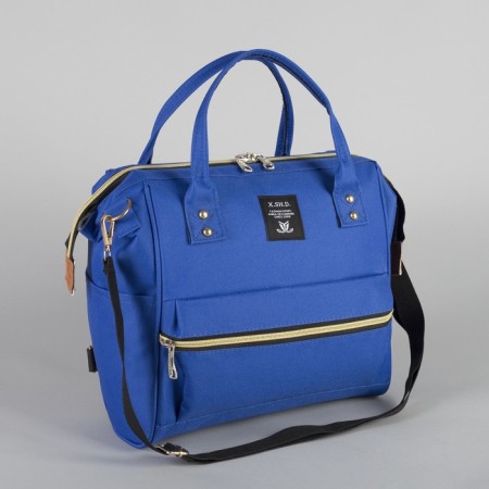 Bag-rug 2 in 1 on wheels 18 ", lightning department, external pocket, blue color-6
