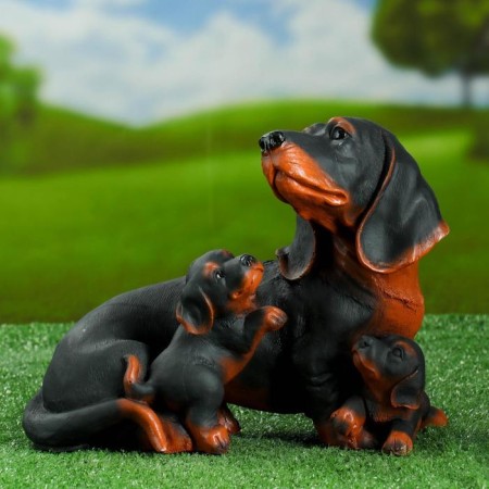 Garden Figure "Dog Family" 18x30x25cm