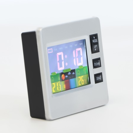 Electronic table hours with a weather station, with a calendar and an alarm clock, 7.7 x 8.6 cm-1