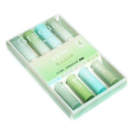 A set of markers-textbooks 4 pieces/4 colors, pastel blue-green gradient-5