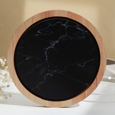 Black marble lid, 15 cm-3