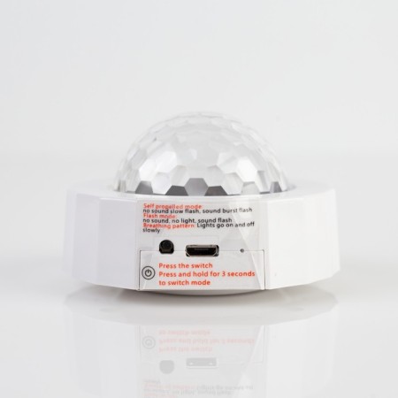 Light device "Mini Disko-Shar" 8 cm, automatic color change, glow RGB, 5 V-3