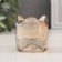 Glass of Glass for 1 candle "Column with a wave" Transparent caramel 5.8x5.8x6 cm