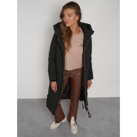 Coat insulated winter female, size 44, dark green color-22