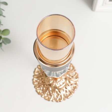 Summary Metal for 1 candle "Crystal. Openwork stand" gold, black 29x10x10 cm-2