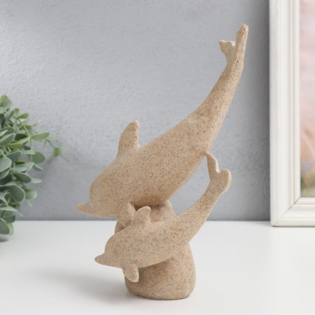 Polystone souvenir "Two dolphins" Sand 8x19x22 cm-1