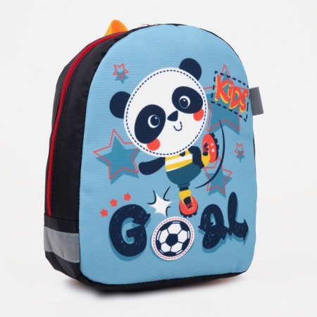 Baby backpack on a zipper, a reflective strip, blue color-2