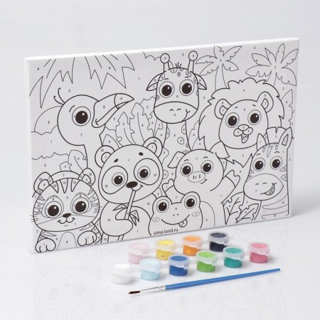 Picture on numbers for children "Bright animals", 20 x 30 cm-1