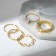 Ring set 5 pieces "perfect fingers" weaving, white color in gold