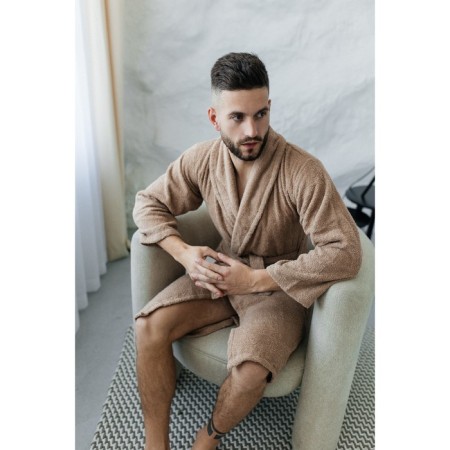Tainted male bathrobe, size 46, cappuccino color-6
