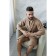 Tainted male bathrobe, size 46, cappuccino color