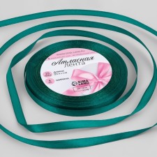 Satin tape, 6 mm × 23 ± 1 m, emerald color No. 126