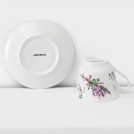 Service Porcelain Tea Daulay "Lavender", 12 items: 6 cups 220 ml, 6 saucer d = 14 cm-6