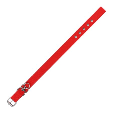 Two -layer collar with a swivel, 55 x 2.5 cm, polyester, red-4