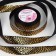 Satin tape with embossing "Leopard", 25 mm, 23 ± 1 m, black/gold color