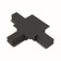 Connector T-shaped for the built-in track system Technical TRA002CT-11B, 13x9.5x2 cm, black color