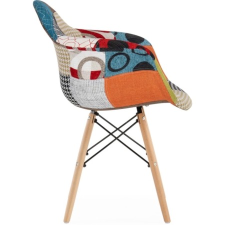 Wooden chair multicolor array of wood/metal/fabric, colored 64x60x83 cm-2
