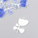 Decor for creativity metal, enamel "White-blue flower" 2.2x3 cm