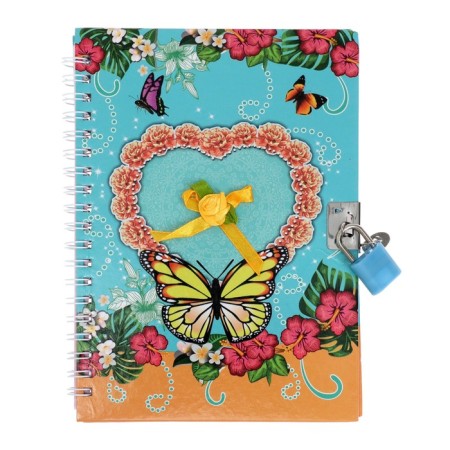 Notebook Gift Book on the lock, A6+, 50 sheets, line, "Butterfly", mix-2
