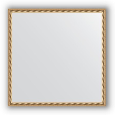 Mirror in the baguette frame - twisted gold 28 mm, 68 x 68 cm, evoForm