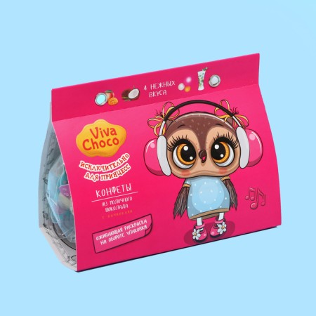 Chocolate sweets with cream filling Vivachoco "exclusively for princesses", 100 g