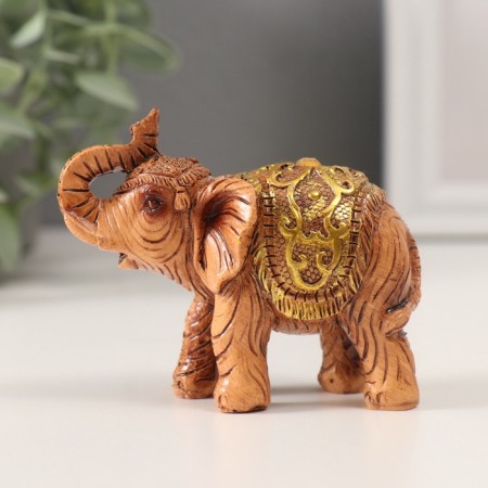 Polystone souvenir "Seven elephants" under a tree set of 7 pcs H-7; 6.5; 5.5; 5; 4.5 cm-1