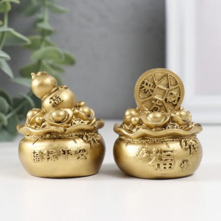 NECKE Polystone for bronze "Gold ingots - for wealth" Set 2 pcs 4.4x4.4x5 cm 99191