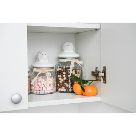 Glass Bank for bulk products with a ceramic lid of the “Hedgehog in Gold”, 950 ml-5