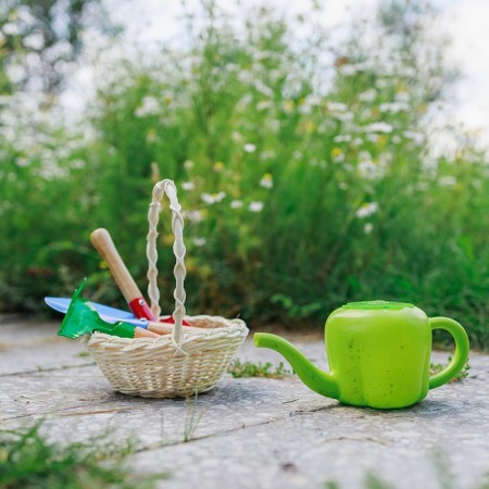 A set of garden tools, 3 objects: rake, scoop, spatula, length 20 cm, wooden handle, mix, Greengo-5
