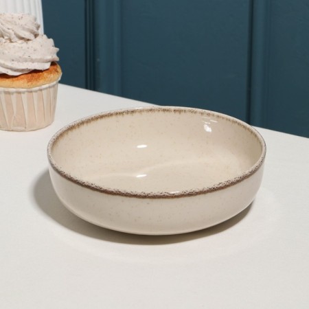 Pearl salad bowl, d = 15 cm, 500 ml, beige, porcelain