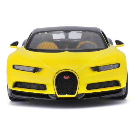 MASTO DIE-CAST BUGATTI Chiron machine, opening doors, 1:24, Black and yellow color-12