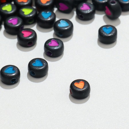 Acrylic bead "Heart", 7 × 4 mm, set 10 g, color mix-1