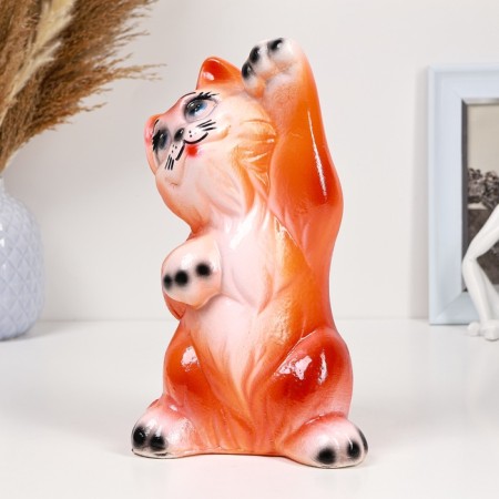 Piggy bank "Cat Hello" 25x14cm, red-2