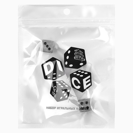 Dice play "Game time", 1.6 x 1.6 cm, set 2 pcs, gray-2
