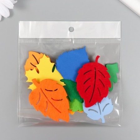 Decor for creativity "leaves from felt and foamiran" from 4.5 to 6 cm Mix ((set 10 pcs)-3