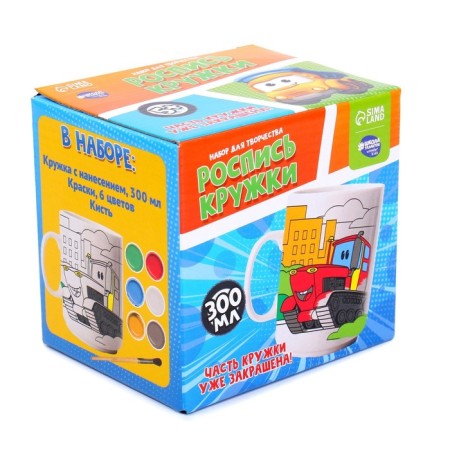 Set for painting the ceramic mug "Totor Machine", 300 ml-2