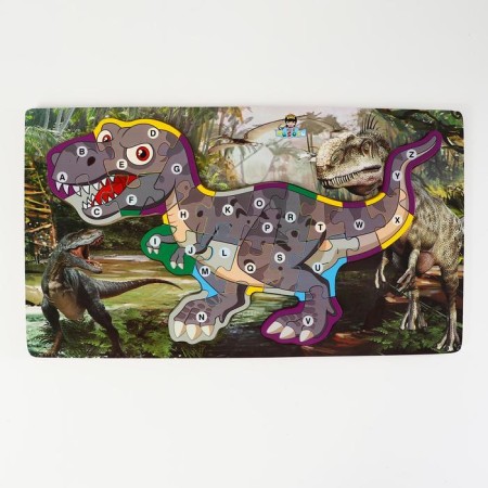 Children's wooden puzzle according to the numbers "Dinosaurs" mix-3