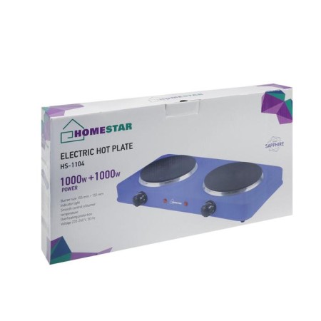 Electric tile Homestar HS-1104, 2000 watts, 2 burners, color "sapphire"-5