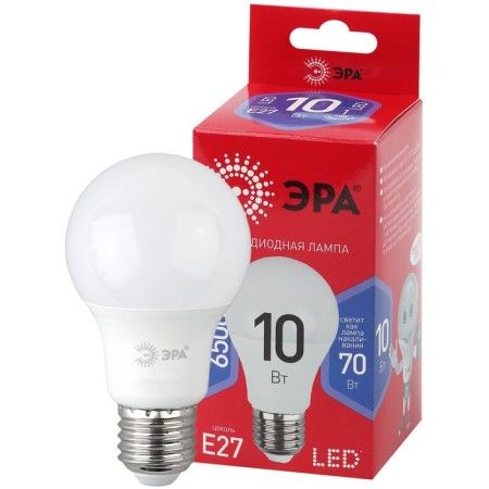 LED LED ERA Red Line “Pear”, 10 W, E27, 800 lm, 6500k, glow cold white