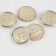 A set of buttons, 4 punctures, d = 18 mm, 5 pcs, milk/gold color
