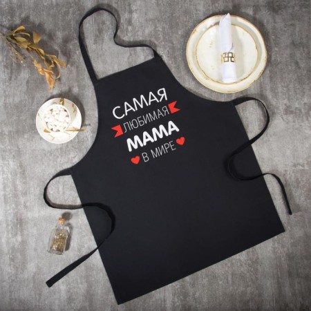 Apron Ethel "Favorite Mom" ​​60x70 cm, 100% cotton, reps 210 g/m2