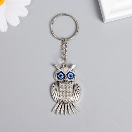 Front metal "Eagle owl" silver 4.5x2.5 cm