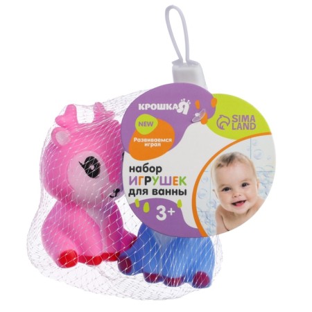 A set of rubber toys for the bathtub "deer", 2 pcs, color mix, crush me-23