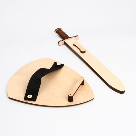 Wooden weapon "Shield and Sword" 24 × 44.5 × 5.6 cm-2