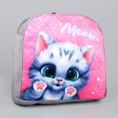 Baby plush backpack for the girl "Cute cat", 23 × 23 × 7 cm-1